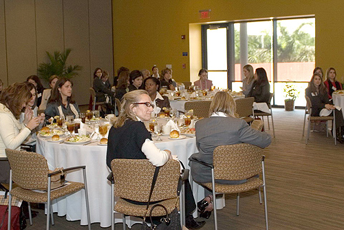 Women gathered to hear three industry leaders speak about “Tough Economy, Smart Solutions” at a luncheon co-hosted by The Commonwealth Institute and the College of Business Administration’s Department of Advancement, Alumni, and Corporate Relations.