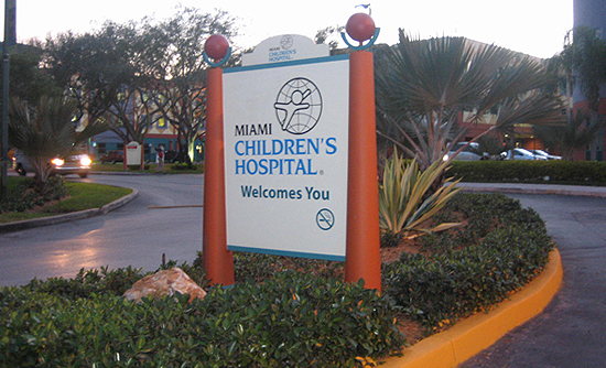 The volunteers took the boxes to Miami Children’s Hospital as part of a community service event.