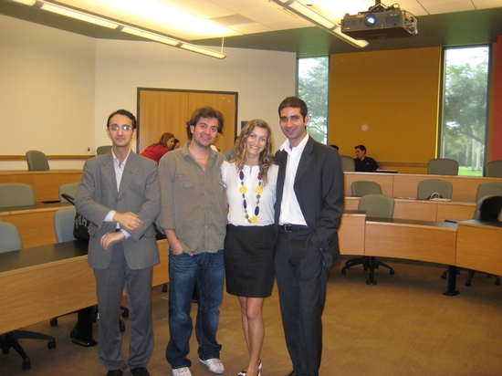 Yasiara Ortiz, third from left flanked by three Dual Degree students from MIP: Mohammed Afjei, Pierro Vita and Merhdad Orang 