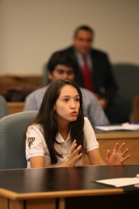 Laura Sotomayor, secretary of Beta Alpha Psi, was one of eight student volunteers during the A.C.A.M.P., held at FIU for high school students.
