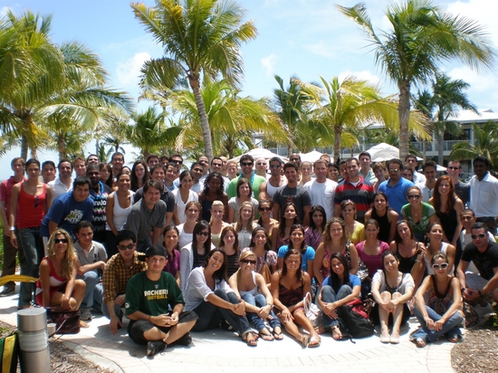 Members of the newest International MBA group at FIU, along with program staff at an orientation held August 15-16, 2009 at Hawks Cay on Duck Key in the Florida Keys