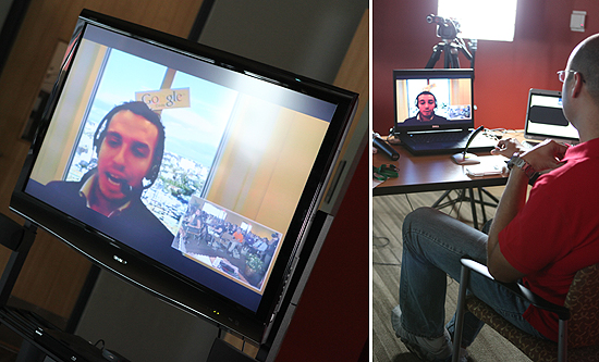 Attendees were able to communicate with Alex Gibelade, product marketing manager, Google Spain, during a broadcast. 