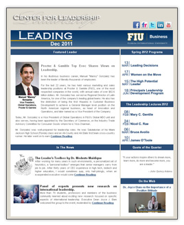 Subscription rate soars for Center for Leadership’s “Leading” newsletter.