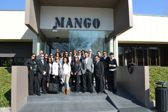 The FIU students at MANGO Design Center, one of three Spanish companies they visited during their marketing study abroad program.