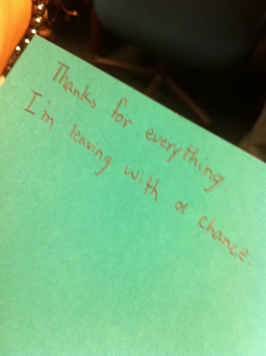 A note from one of the youths summed up the value of the program.