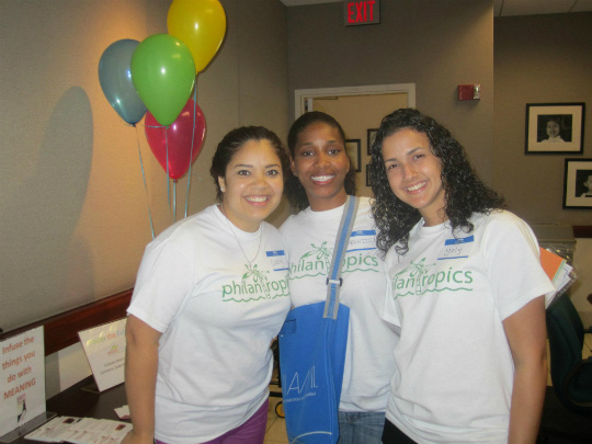 Yolanda Rodriguez, far right, with two other Leadership Miami team leaders