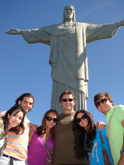 Group members at the Christ the Redeemer statue
