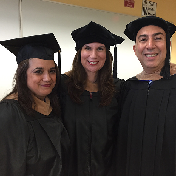 School of Accounting faculty members Teresita Brunken, Desiree Elias and Jimmy Carmenate.