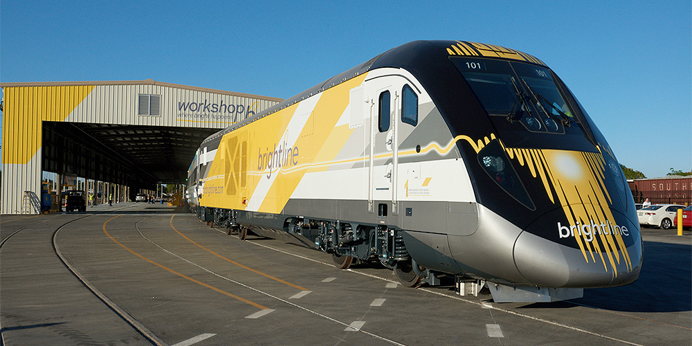 Brightline, a high-speed passenger train system.