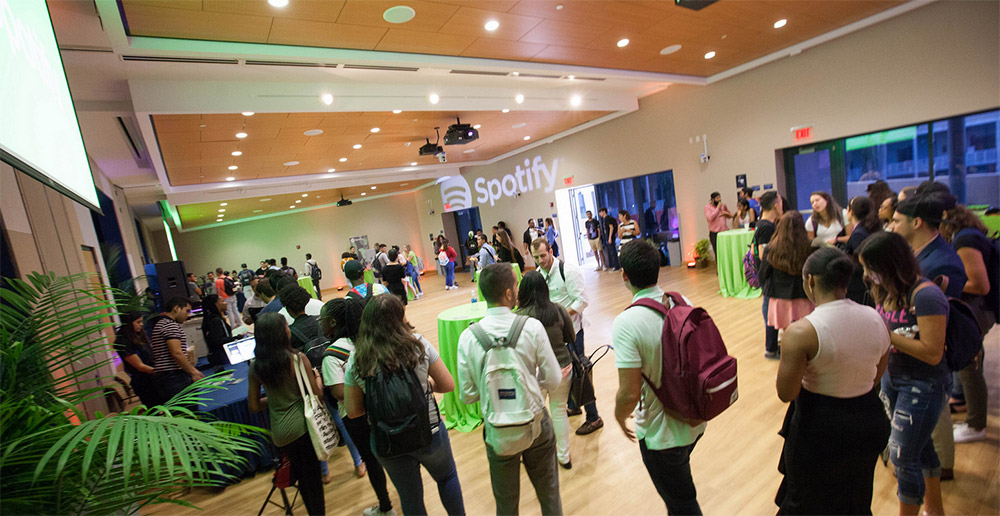 Spotify mixes music and careers with FIU College of Business students.