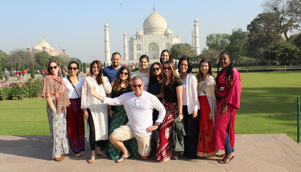 Professor David Wernick and MAGA students at the Taj Mahal