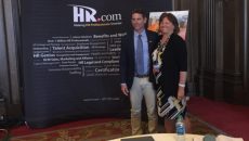FIU Business faculty member Eric Cartaya with HR.com’s Debbie McGrath.