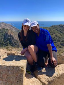 Ashley Mickens and Jean Strait atop Mountain Atalaya, in Cartagena, Murcia.